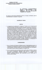 Acuerdo N° 12/2014 - Ministerio del Medio Ambiente