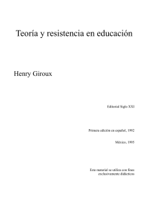 Teoría y resistencia en educación