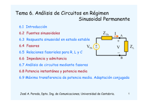Tema 6. Análisis de Circuitos en Régimen Sinusoidal Permanente