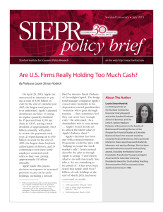 policy brief - SIEPR - Stanford University