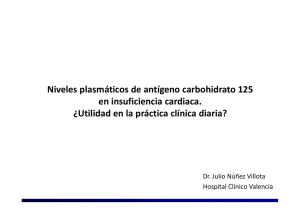 Niveles plasmáticos de antígeno carbohidrato 125 en insuficiencia