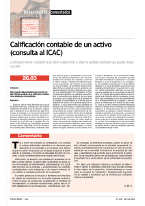Calificación contable de un activo (consulta al ICAC)