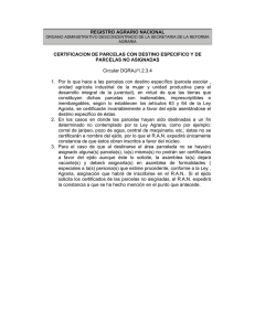 REGISTRO AGRARIO NACIONAL CERTIFICACION DE PARCELAS