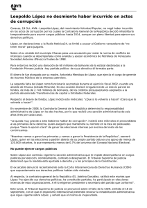 Leopoldo López no desmiente haber incurrido en actos de corrupción