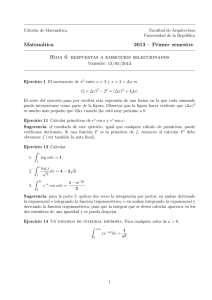 Matemática 2013 – Primer semestre Hoja 6: respuestas a ejercicios