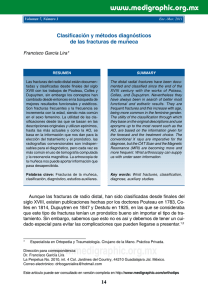 Clasificación y métodos diagnósticos de las fracturas de muñeca