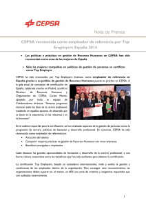 CEPSA reconocida como empleador de referencia por Top