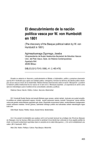El descubrimiento de la nación política vasca por W. von Humboldt