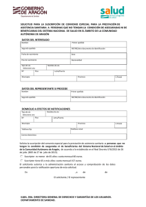 Anexo I - Convenio especial de asistencia sanitaria