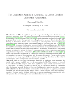 The Legislative Agenda in Argentina. A Latent Dirichlet Allocation