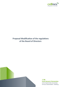 Proposal Modification of the regulations of the