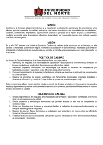 MISIÓN VISIÓN POLÍTICA DE CALIDAD OBJETIVOS DE CALIDAD