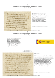 Fragmento del Orlando Furioso de Ludovico Ariosto Canto 11, 65