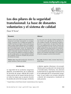 Los dos pilares de la seguridad transfusional