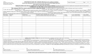 Petition in Lieu of Filing Fee