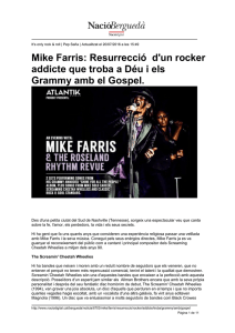 Mike Farris: Resurrecció d`un rocker addicte que troba a Déu i els