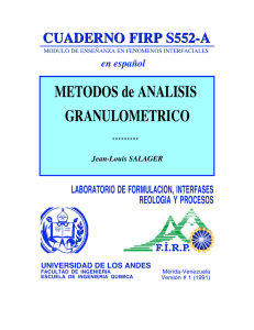 Métodos de análisis granulométrico - Laboratorio FIRP