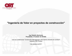 "Ingeniería de Valor en proyectos de construcción"