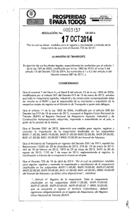 ÿþRESOLUCION 3157-2014 - Ministerio de Transporte