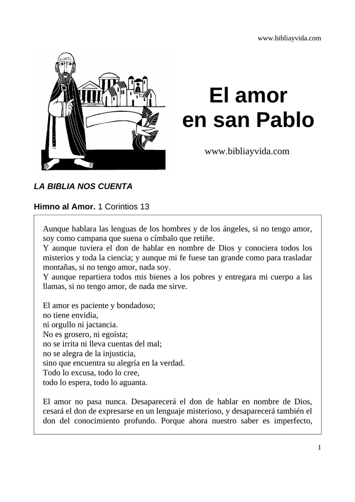 Carta De San Pablo A Los Corintios Boda - Compartir Carta