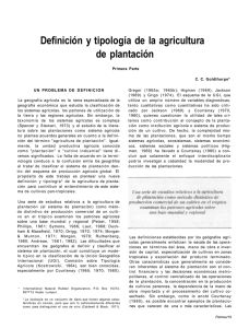 Definición y tipología de la agricultura de plantación