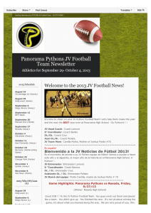 Panorama JV Football Team September 29