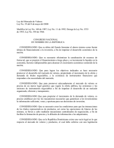 Ley Mercado de Valores - Banco Central de la República Dominicana