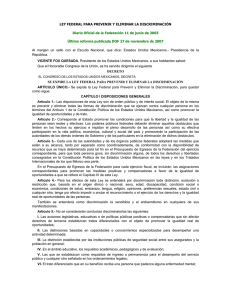 ley federal para prevenir y eliminar la discriminación