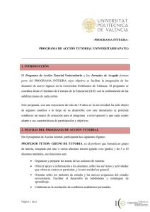 PROGRAMA DE ACCIÓN TUTORIAL UNIVERSITARIO (PATU)