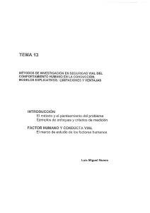 TEMA 13. Métodos de investigación en Seguridad Vial del