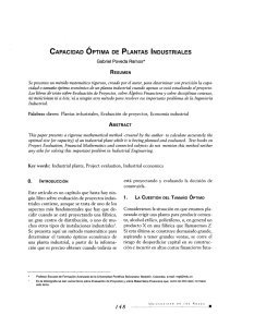 capacidad óptima de plantas industriales