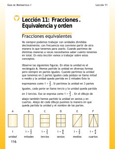 Lección 11: Fracciones . Equivalencia y orden