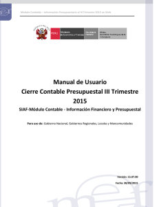 Cierre Presupuestal III Trimestre 2015