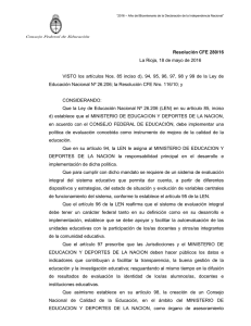 Resolución 280/16 - Ministerio de Educación y Deportes