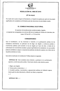 RESOLUCIÓN No. 0865 DE 2015 (27 de mayo) EL CONSEJO