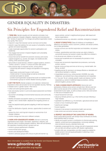 Six Principles for Engendered Relief and Reconstruction