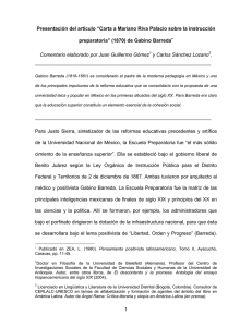 1 Presentación del artículo “Carta a Mariano Riva Palacio sobre la