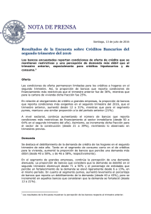 nota de prensa - Banco Central de Chile