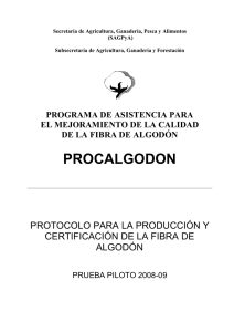 PROTOCOLO PARA LA PRODUCCION DE FIBRA DE ALGODÓN