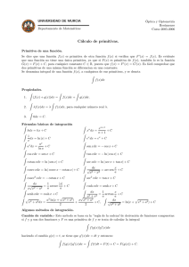 Cálculo de primitivas. - Universidad de Murcia