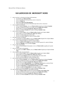 100 Ejercicios B&aacute;sicos de Microsoft Word