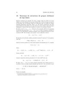 10 Teoremas de estructura de grupos abelianos de tipo