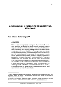 ACUMULACIÓN Y EXCEDENTE EN ARGENTINA. 1976
