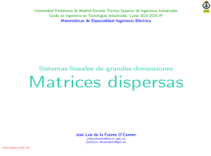 Sistemas lineales de grandes dimensiones: Matrices dispersas