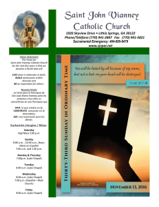 SJV Bulletin October 9,2016 - St. John Vianney Catholic Church