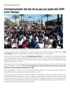 Conmemoración del día de la paz por parte del CEIP Lora Tamayo