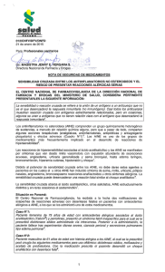 Sensibilidad cruzada entre los antiinflamatorios no esteroideos y el