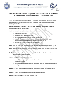 Propuesta Calendario Electoral. - Real Federación de Tiro Olímpico