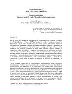 XII Simposio AIFP Mesa 5: La ciudad como texto Pensamiento