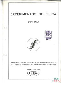 Manual de Experimentos de Física (ÓPTICA). Instituto Leonardo